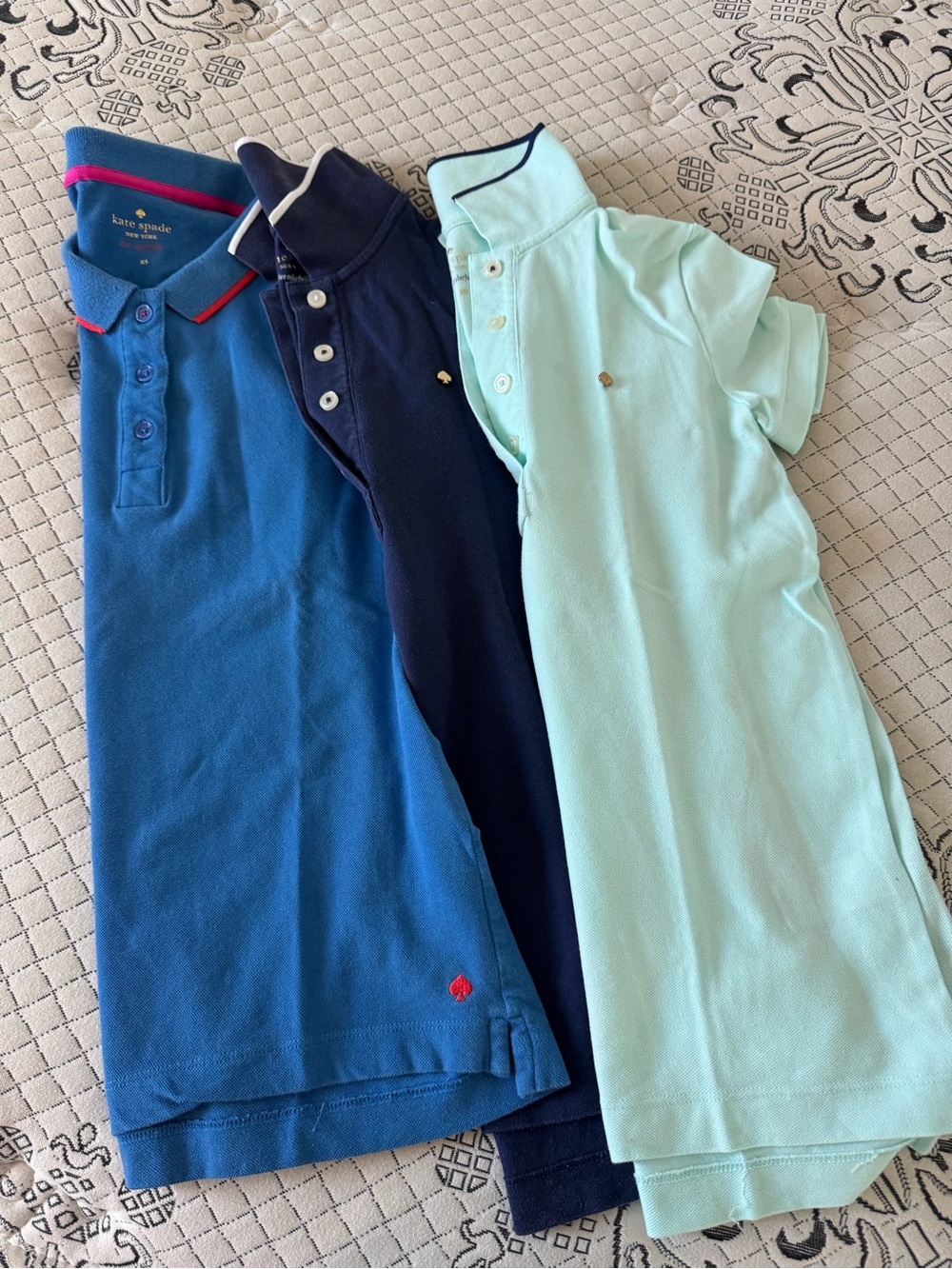 kate spade Girls' Polo Trio in Aqua, Navy & Teal